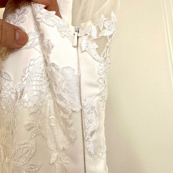 Alfredo Angelo Chiffon Wedding Dress Sweetheart Lace Applique Gown with … - Picture 14 of 14